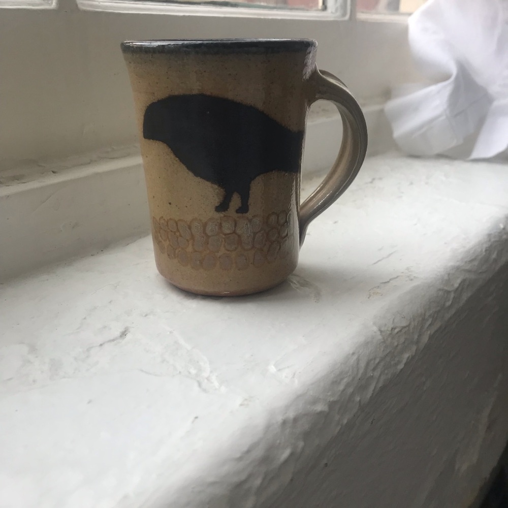 Monroe Salt Works Handcrafted Ceramic Mug with Crow Design